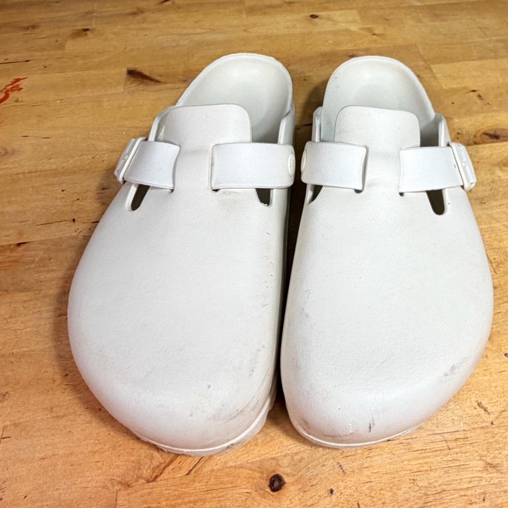Birkenstock Boston EVA Clogs White Women Size 8 or 39 Made in Germany Waterproof - Picture 2 of 11